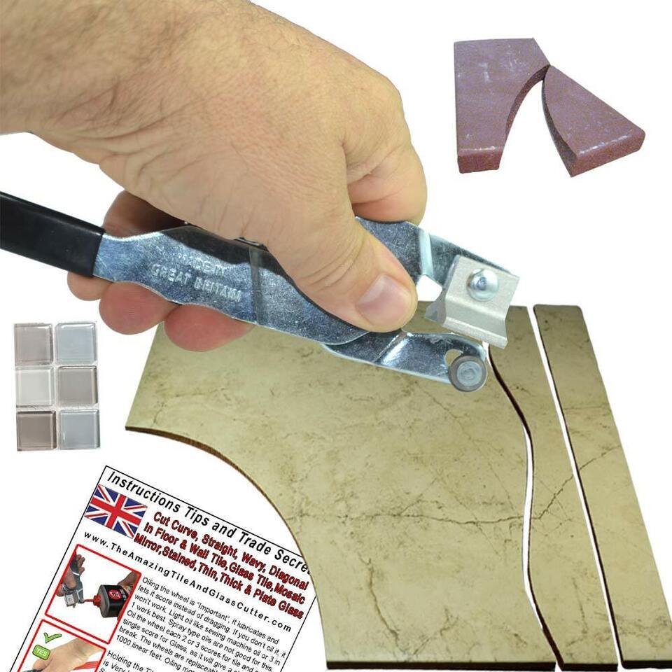 Left Hand Manual Tile Cutter for Ceramic Tile Shapes in Floor Tile or Glass Tile - $37.60