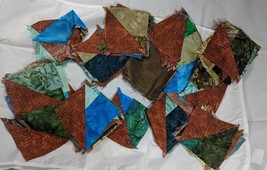 Bag of Fabric Remnants Scraps Many Pieces 1lbs Scrap Cloth Sewing Dark Colors - £26.84 GBP