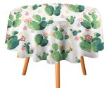 Watercolor Cactus Tablecloth Round Kitchen Dining for Table Cover Decor ... - $15.99+