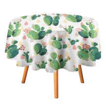 Watercolor Cactus Tablecloth Round Kitchen Dining for Table Cover Decor Home - £12.78 GBP+
