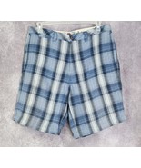 Tommy Bahama Shorts Mens Paradise Nation Size 36 Blue Casual Plaid Linen... - $659.99 MXN