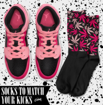 LEAF Socks for Air J1 1 Coral Chalk Rush Pink Black Berry Punch Shirt  - £16.53 GBP