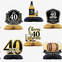 Vintage Whiskey 40th Birthday Honeycomb Centerpieces - Aged to Perfection! Celeb - $35.63