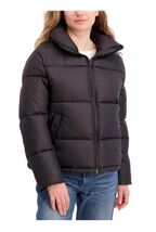 Hudson Womens Jacket Black Puffer Short Pockets Stand Up Collar - $78.86 CAD