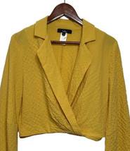 Lulus Shirt Long Sleeve Yellow V-Neck Women’s Size Small Faux Wrap Top - £8.63 GBP