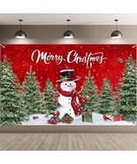 Christmas Backdrop Merry Christmas Banner Party Decoration Xmas Snowman - $21.05 CAD