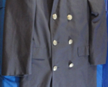 VINTAGE USAF AIR FORCE DRESS BLUE MEN&#39;S UNIFORM DOUBLE BREASTED TRENCH C... - $71.99