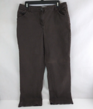 Christopher &amp; Banks Stretch Low Rise Straight Leg Chocolate Brown Jeans Size 12 - £11.41 GBP