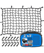 2’X3’ Bungee Cargo Net Stretches to 4&#39;X6&#39; for Truck Bed,Pickup Bed,Trail... - $24.29