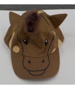 Baseball Cap Horse One Size Brown Hat Face Ears Mane Tail Adjustable Hoo... - $9.99