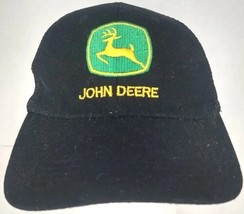 Vintage John Deere Snap Back Embroidered Hat Cap black  - $10.25
