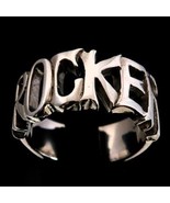 Sterling silver ring Rocker one word Bold letters high polished 925 silver - $95.32 CAD