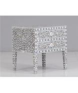 Mother of pearl inlay floral pattern two drawer bedside / nightstand / s... - $9,322.30 MXN