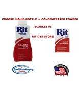 SCARLET #5 RIT Fabric DYE choose Liquid Bottle or Powder box Concentrate... - $19.44 CAD+