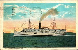 Steamer City Of Rockland Steam Ship 1922 WB Postcard - £9.74 GBP