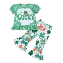 FYBITBO Toddler Baby Girl St Patricks Day Clover T Shirt Bell Bottoms 18-24M - $123.89 MXN