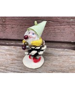 VTG  Pine Cone Putz Chenille ELF Gnome Christmas Ornament Japan  Tiny Ba... - £15.53 GBP