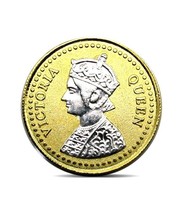 Pure Silver Coin 999 BIS Hallmarked Queen 24K Gold Plating 10 gms - $39.73