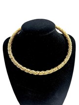 Twisted Gold Tone Open Choker Style Necklace Metal Unbranded - £15.00 GBP