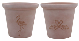 NEW Sonoma Terracotta Flamingo Planter Flower Pot 5.5 in. tall in/outdoor - $14.99 CAD