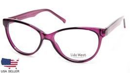 New Lido West Paula Purple Women&#39;s Eyeglasses Glasses Frame 52-15-145 B39mm - £61.92 GBP