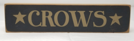 Crows Wood Sign Black Brown Stars Small Handmade Vintage - $12.30