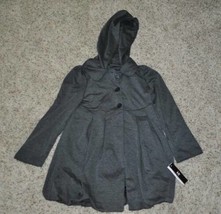 Girls Coat Hooded Iz Byer Double Breasted Button Up Gray Dress Jacket-size 8/10 - £22.15 GBP