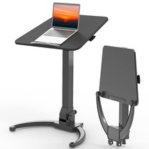 Foldable Mobile Standing Desk, Pneumatic Height Adjustable Sit Stand Desk, 90 Ti - £262.74 GBP