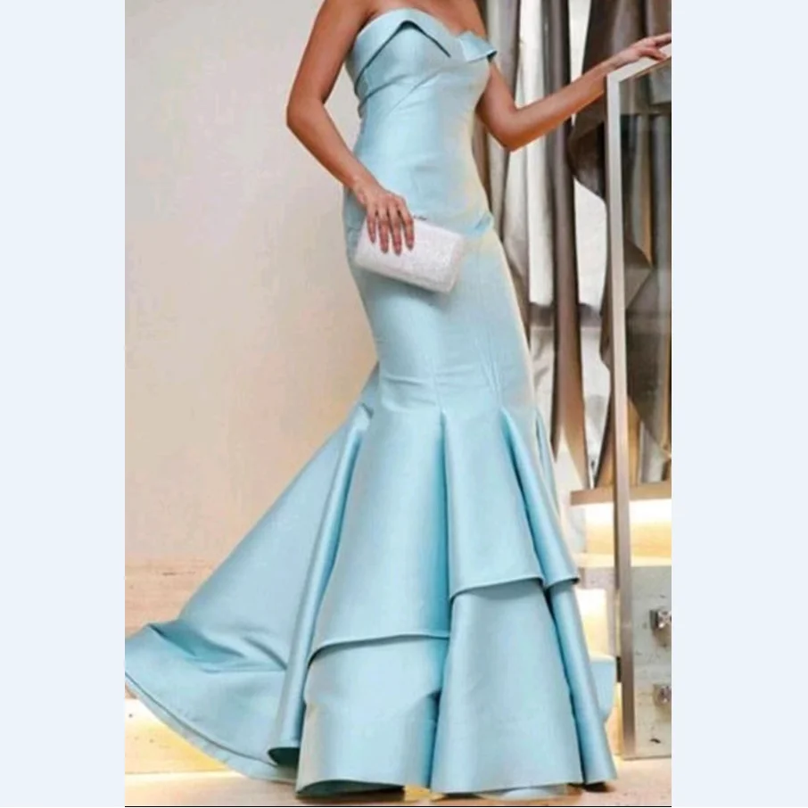 Fashion Sleeveless strapless mermaid floor length ball gown evening gown... - $113.00