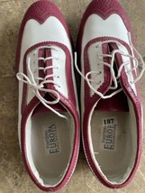 Pre-owned Men&#39;s FootJoy Europa Golf Shoes Lace-up Red/White 9.5 M US - £22.36 GBP