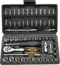 Socket Wrench Set 62PCS 1 4&quot; Ratcheting Wrench Set With 72 Tooth count Ratchet S - £37.48 GBP