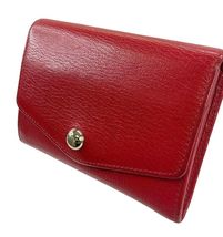 Mulberry Red Textured Leather Envelope Flap Wallet Clutch Women image 3
