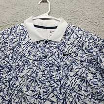 Nike Golf Polo Shirt Men Small Multi Geometric Dri-Fit Short Sleeve Coll... - $49.72