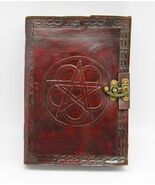 Leather Pentacle Bound Locking Blank Book of Shadows! - $289.69 MXN