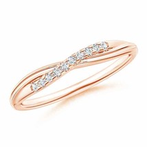 ANGARA Criss Cross Diamond Wedding Band for Her in 14K Gold (GVS2, 0.08 Ctw) - £562.16 GBP