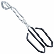 Stainless Steel Scissor Tongs With Black Handle 11-Inch Heavy Duty Wire Tongs - £15.81 GBP