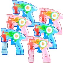 6 Pcs Bubble Gun Shooter Led Light Up(No Batteries Needed), Wind Up Oper... - $45.99