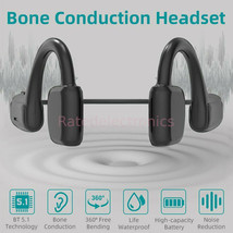 Bluetooth 5.1 Bone Conduction Wireless Headset Open Ear Headphones Waterproof US - £16.53 GBP