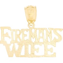 14K Gold Fireman&#39;s Wife Charm Firefighter Jewelry 12mm - £64.39 GBP