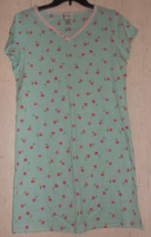 New Womens Villager Gingham Check W/ Cherries Print Knit Nightgown Size S - £20.14 GBP