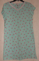 New Womens Villager Gingham Check W/ Cherries Print Knit Nightgown Size S - £18.82 GBP