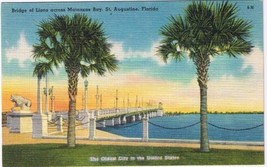 Florida Postcard St Augustine Bridge Of Lions Across Mantanzas Bay - $2.96