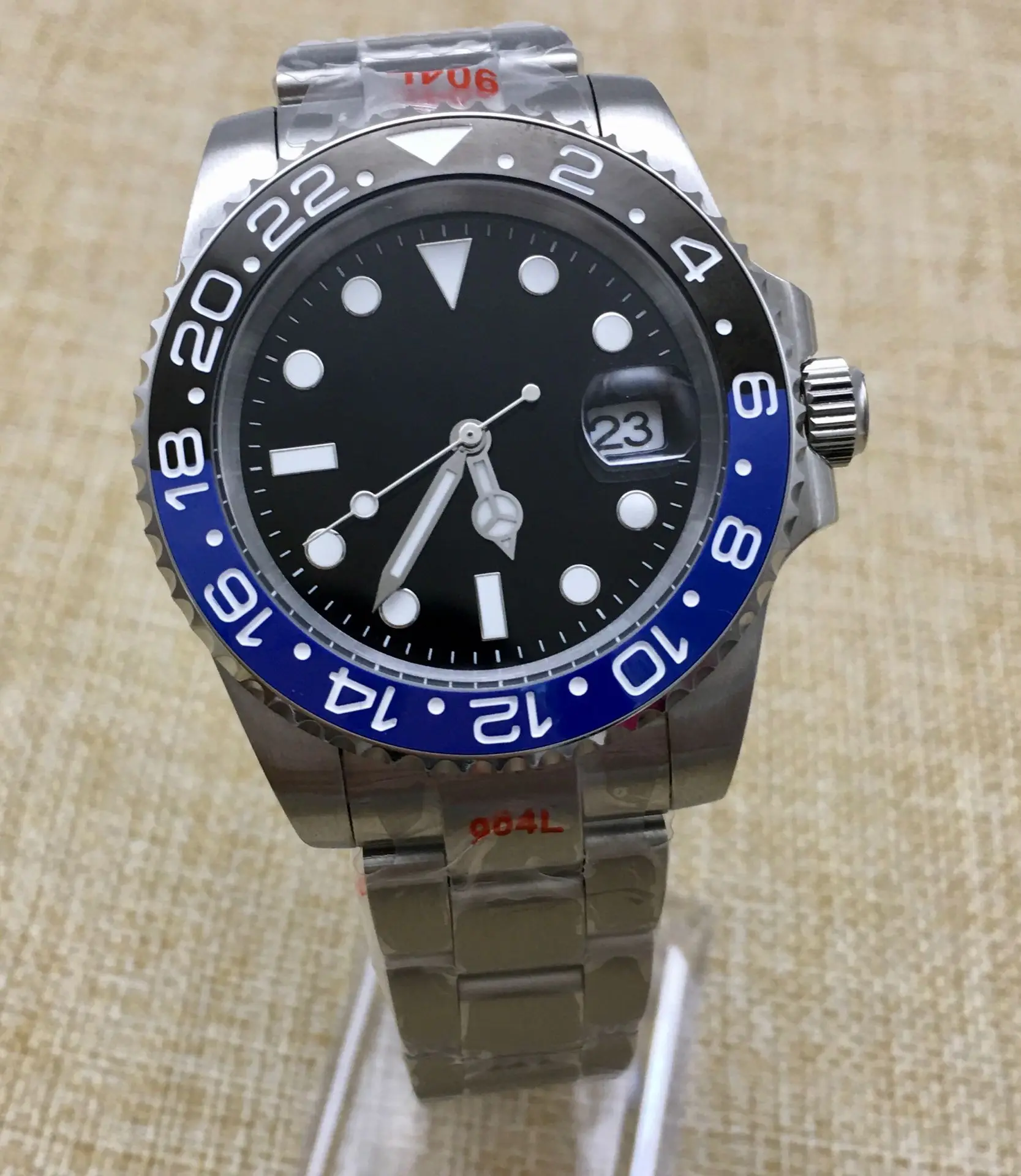 Men Watch 40mm Black Dial Luminous Cola Bezel Automatic Mechanical Watch... - $79.71