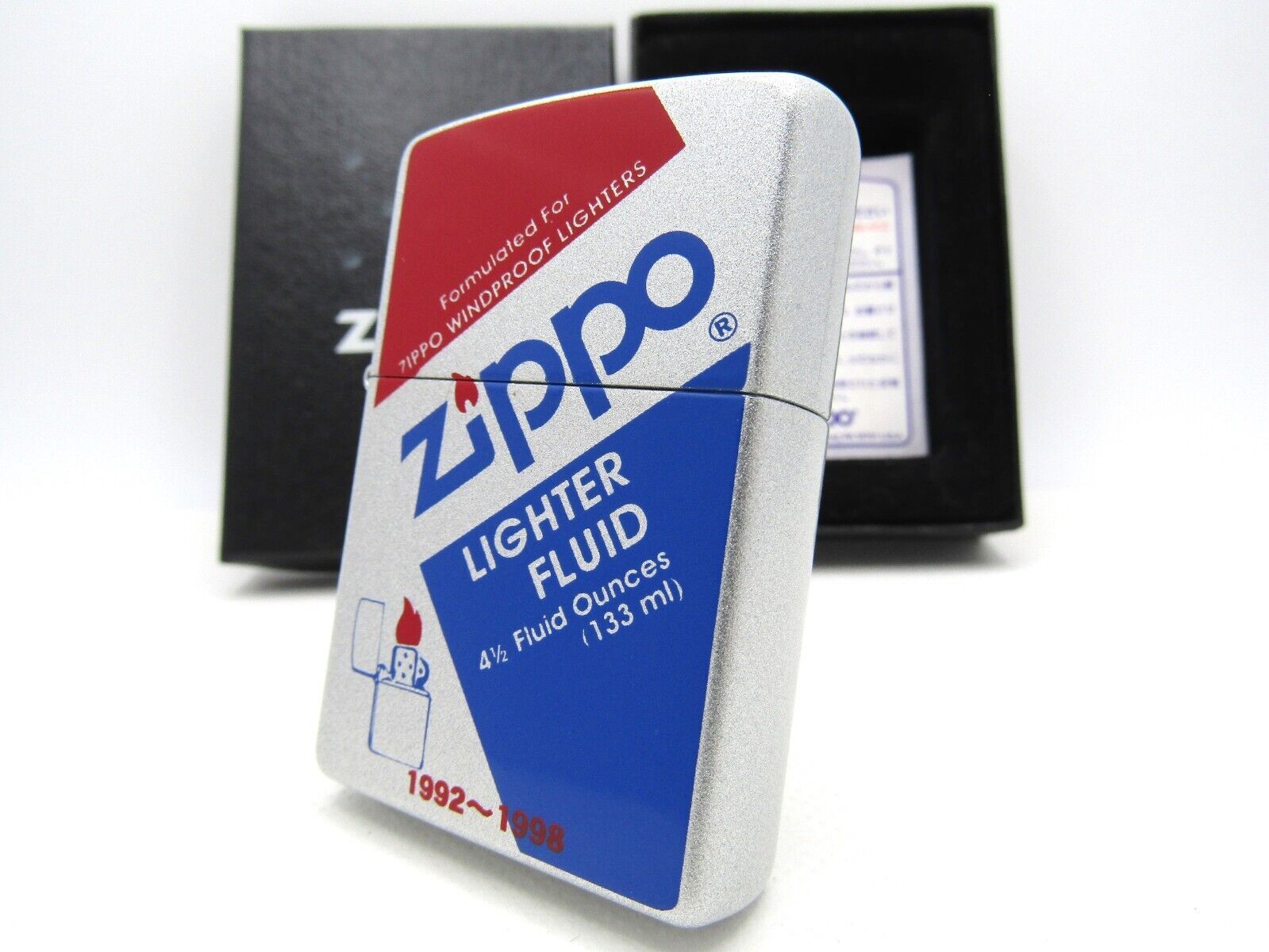 Antique Oil Fuel Fluid Tin Can Design 1992-1998 ZIPPO 2004 MIB Rare - $111.87