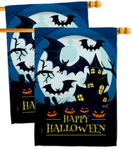 Halloween Night - Impressions Decorative 2 pcs House Flags Pack HP137251-BOAE - £47.93 GBP