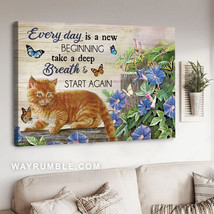 Every Day Is A New Beginning Take A Deep Breath And Start Again Cat Lover 1 - £12.86 GBP