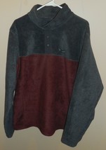 Columbia Flattop Ridge Half Snap Jacket Mens Large Grey Burgundy Fleece New - £34.81 GBP