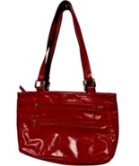 Vtg SAS Diane Leather Shoulder Bag Double Straps Front Zip Red Made in USA - €34,58 EUR