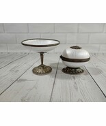 Evans Enamel Mother of Pearl Color Lighter and Vanity Tray Trinket Bowl set - $102.25 CAD