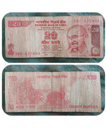 India 2016 20 Rupees Banknote - Inset R Rajan Sig - Auth CIRC w Sec Thre... - $6.17 CAD